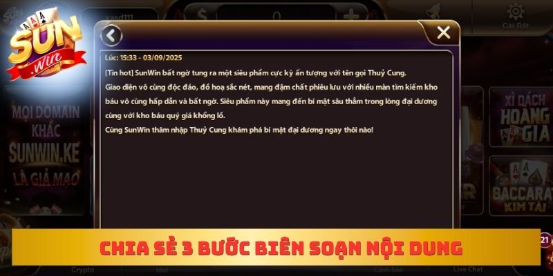 Chia sẻ 3 bước biên soạn nội dung của cổng game