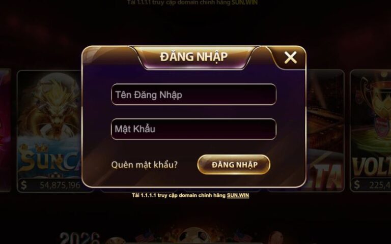 Giao diện đăng nhập sunwin